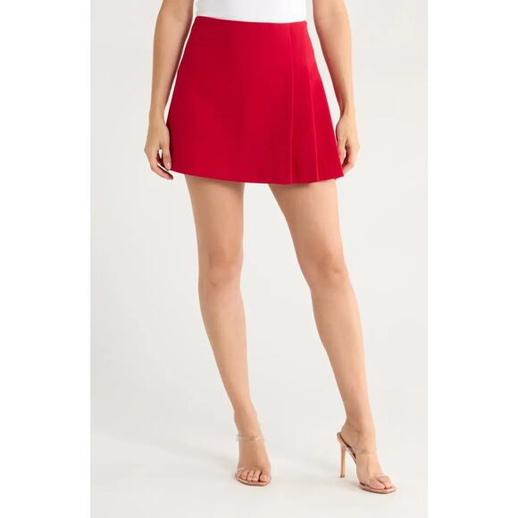ALICE + OLIVIA Semira Pleated Red Mini Skirt Size 0 - Picture 6 of 13